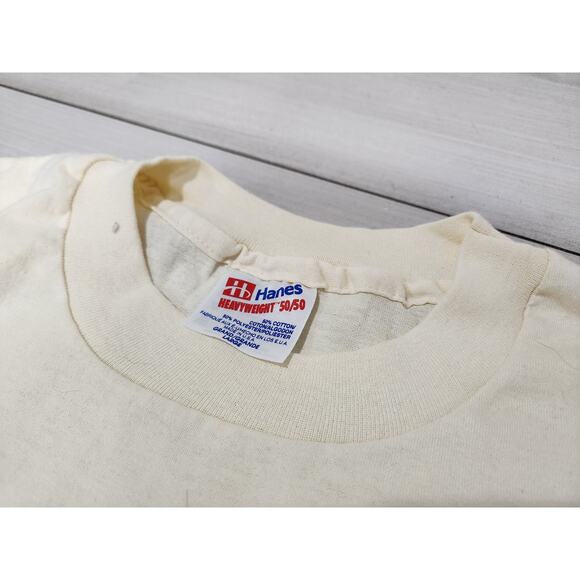 Mens Vtg 90s Florida Lottery Discovery Cream T Shirt Single Stitch size Large - Picture 2 of 5